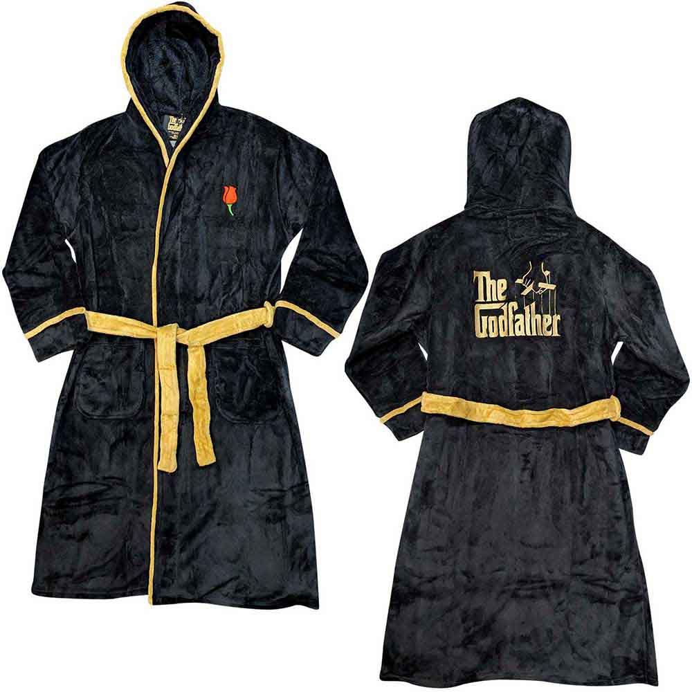 The Godfather Unisex Bathrobe Rose & Logo Black (M/L)
