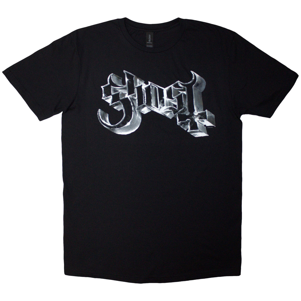 Ghost Unisex T-Shirt Chrome Logo Black (M)