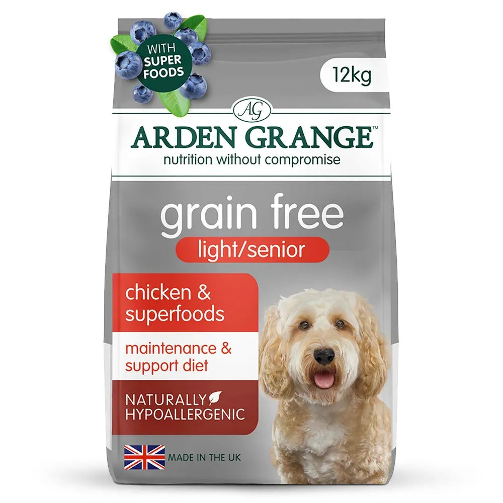 Arden Grange Light/Senior Dry Dog Food Grain Free Chicken & Superfoods (12kg Bag)