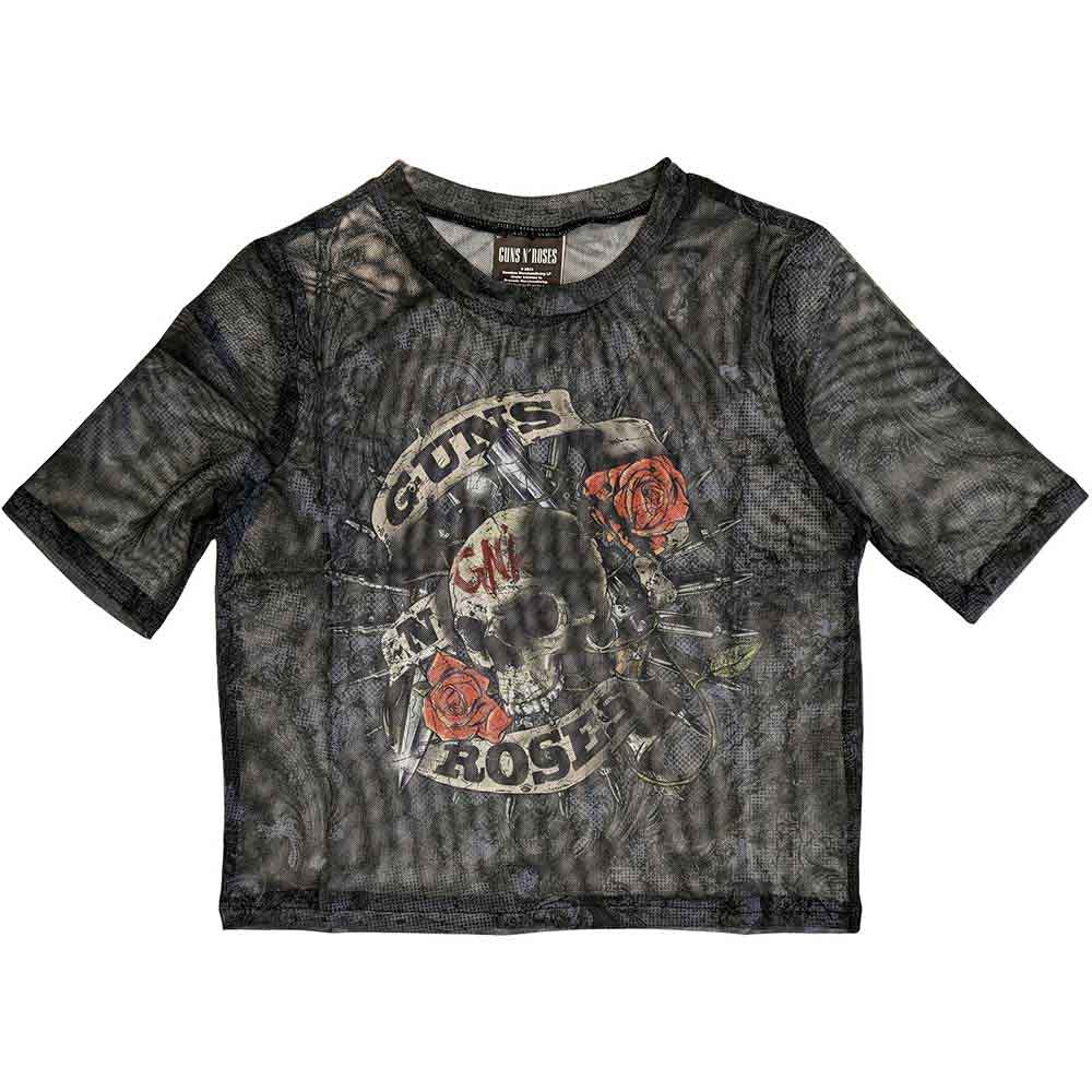 Guns N' Roses Ladies Crop Top Firepower (Mesh) Black (S)