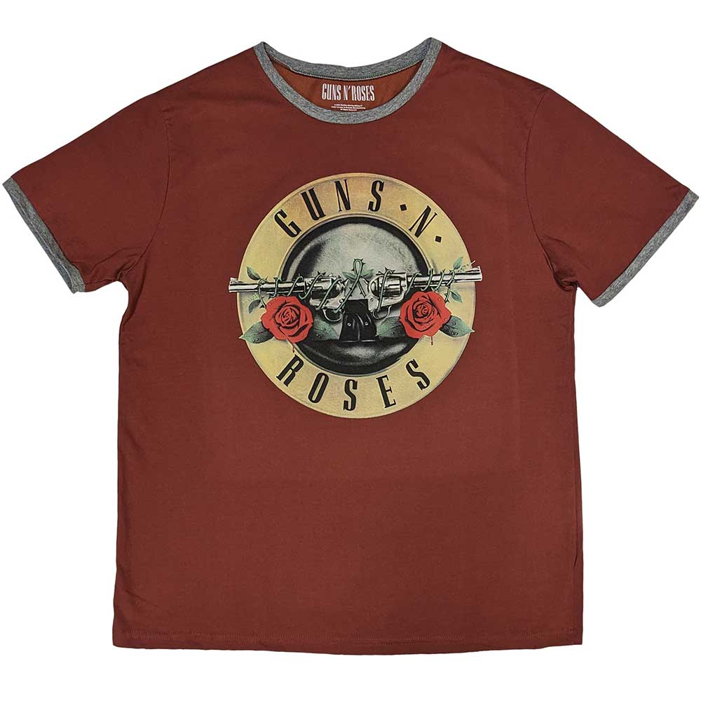 Guns N' Roses Unisex Ringer T-Shirt Classic Logo Red (XL)