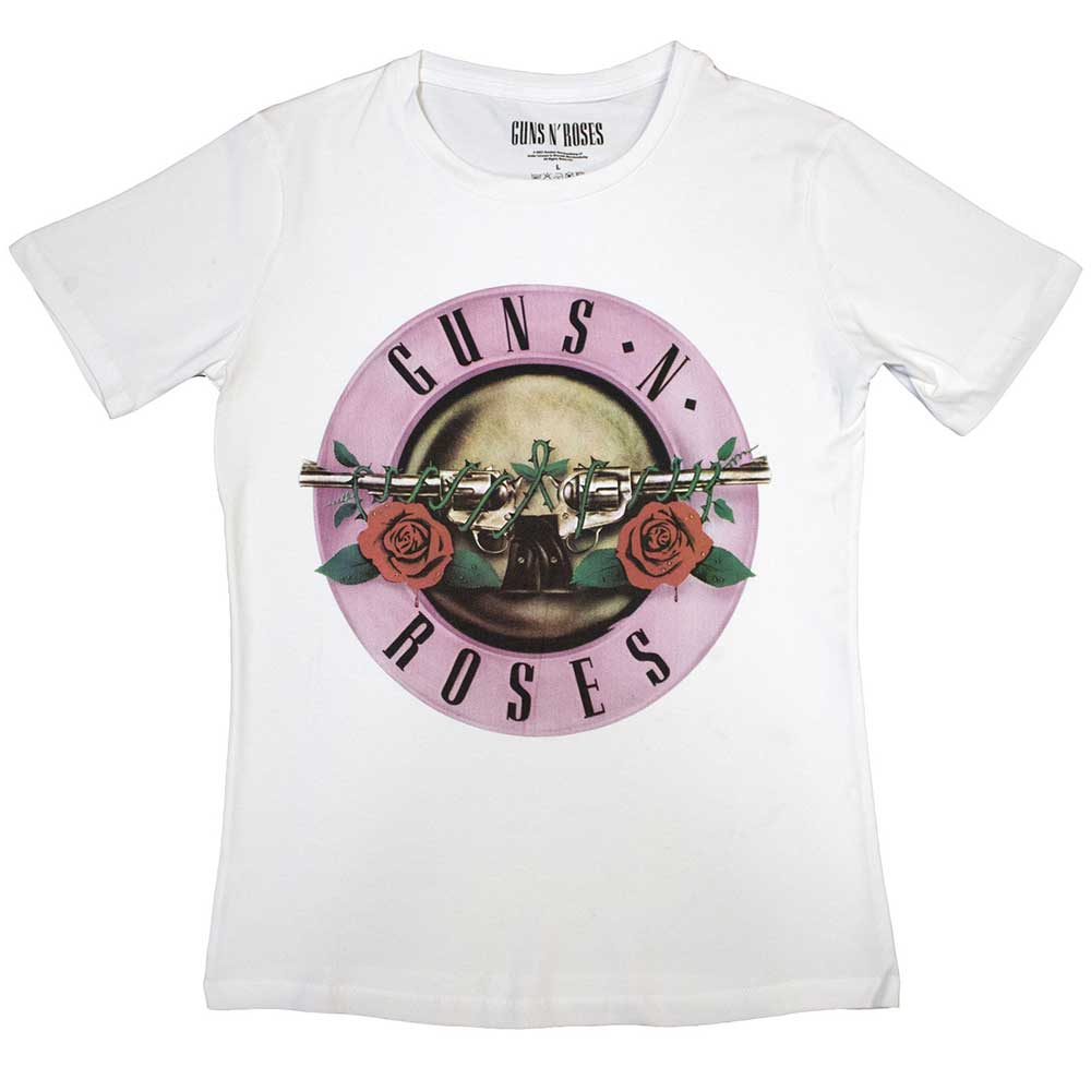 Guns N' Roses Ladies T-Shirt Classic Logo White (XXL)