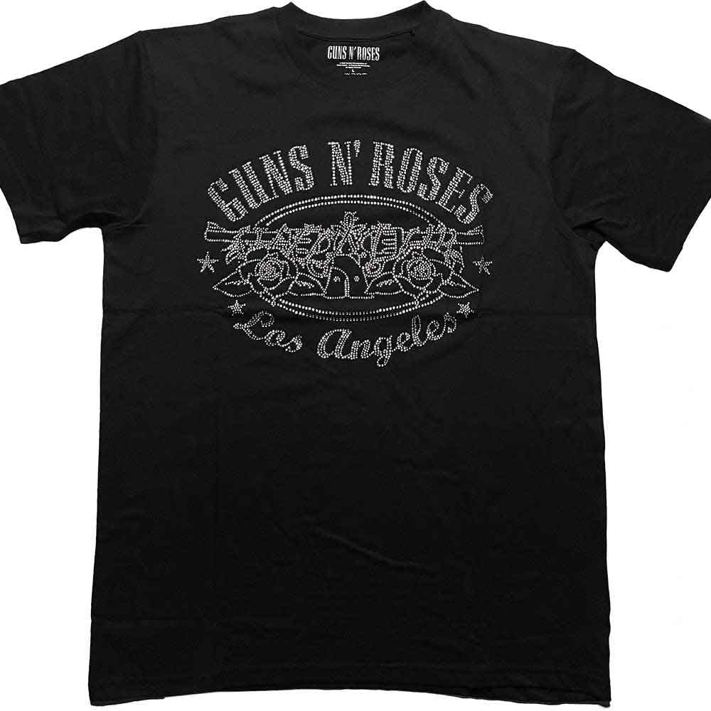 Guns N' Roses Unisex T-Shirt LA Logo (Diamante) Black (XXL)