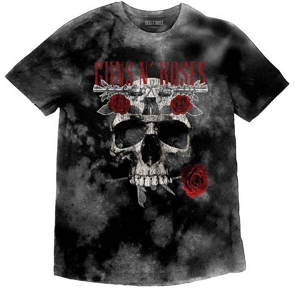 Guns N' Roses Kids T-Shirt Flower Skull (Wash Collection) Grey (7-8yrs)