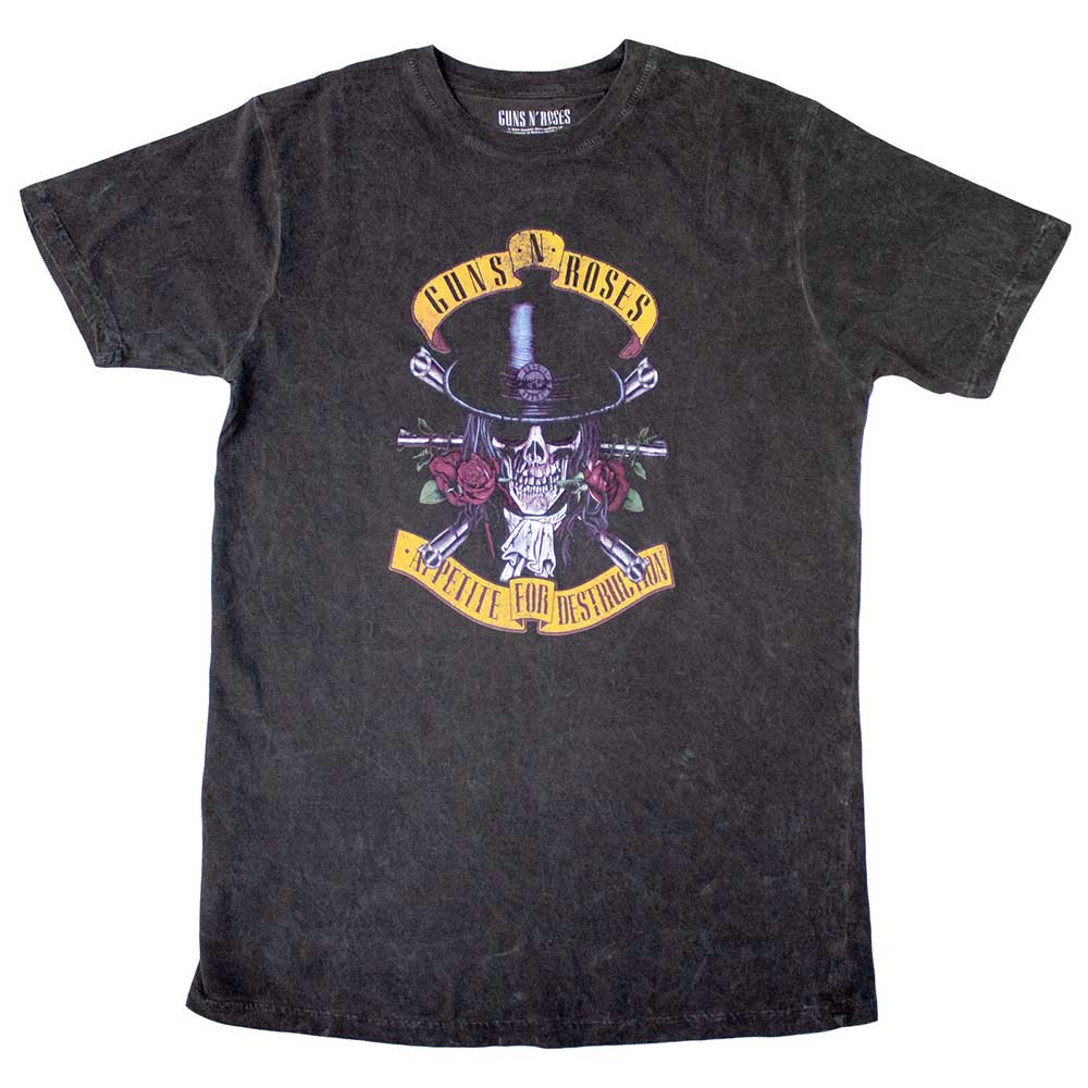Guns N' Roses Unisex T-Shirt Appetite Washed (Dip-Dye/Wash) Black (XL)