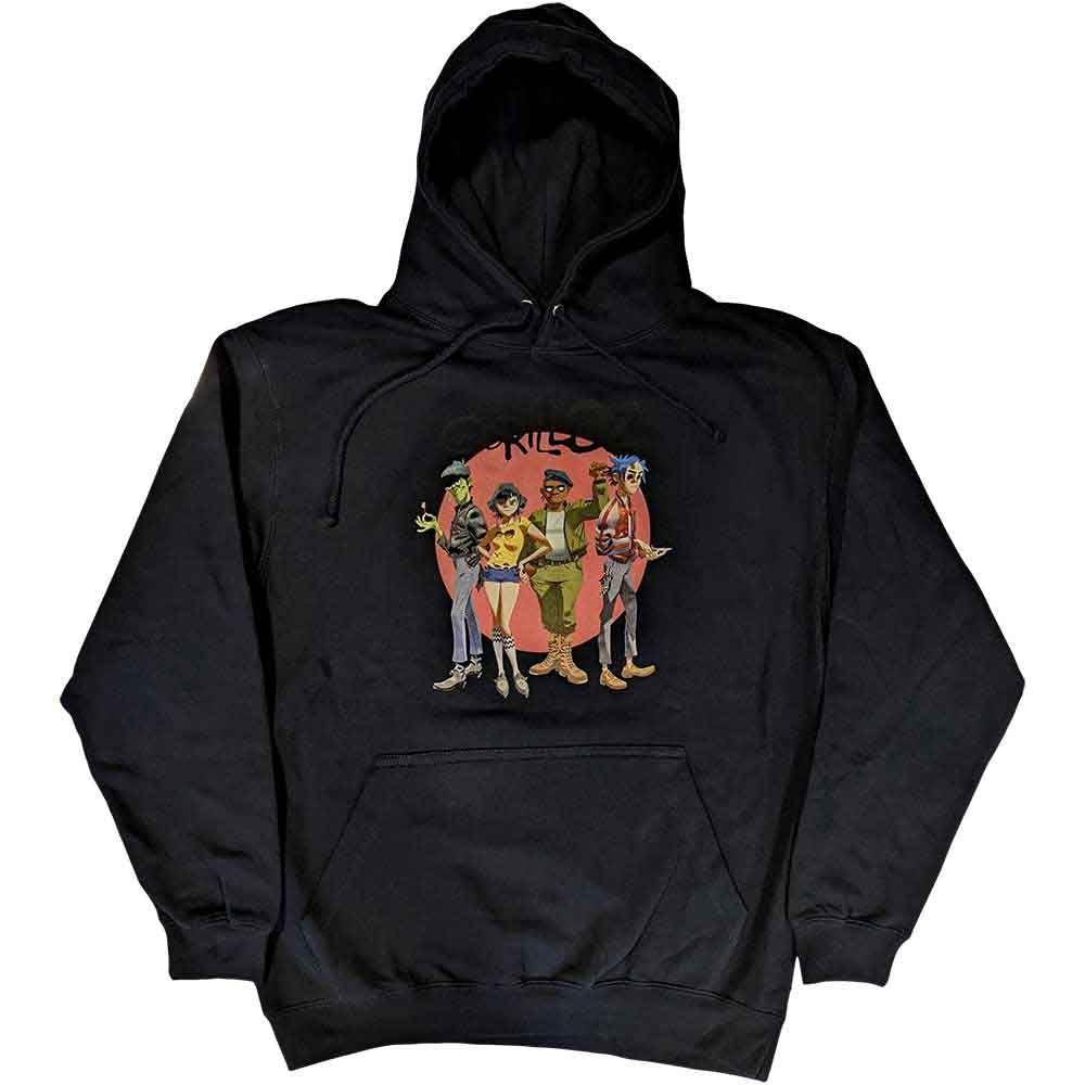 Gorillaz Unisex Pullover Hoodie Group Circle Rise Blue (S)