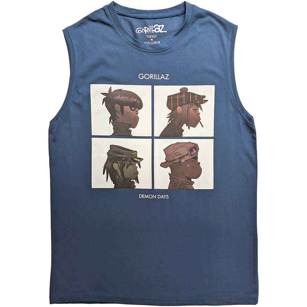 Gorillaz Unisex Tank T-Shirt Demon Days Blue (S)