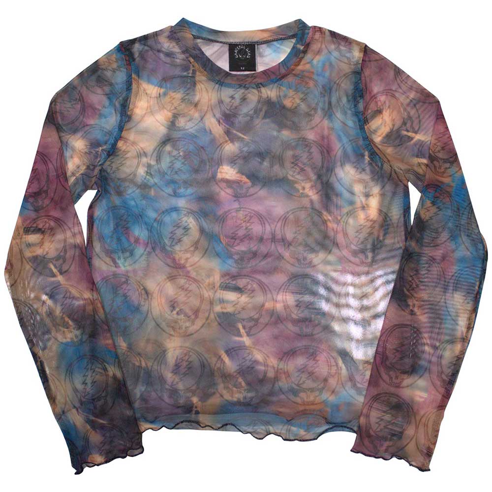 Grateful Dead Ladies Long Sleeve T-Shirt Stealy AOP (Mesh) Purple (S)