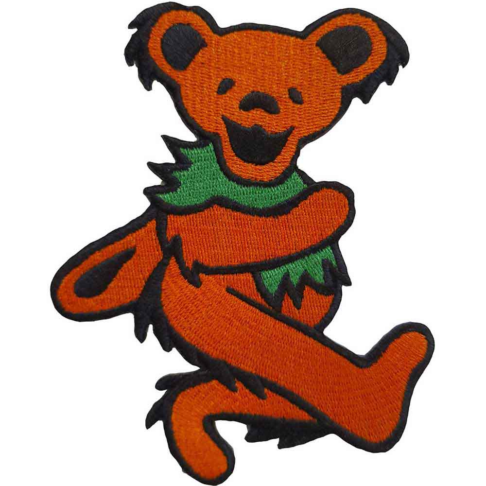 Grateful Dead Standard Patch Orange Dancing Bear (Iron-On)
