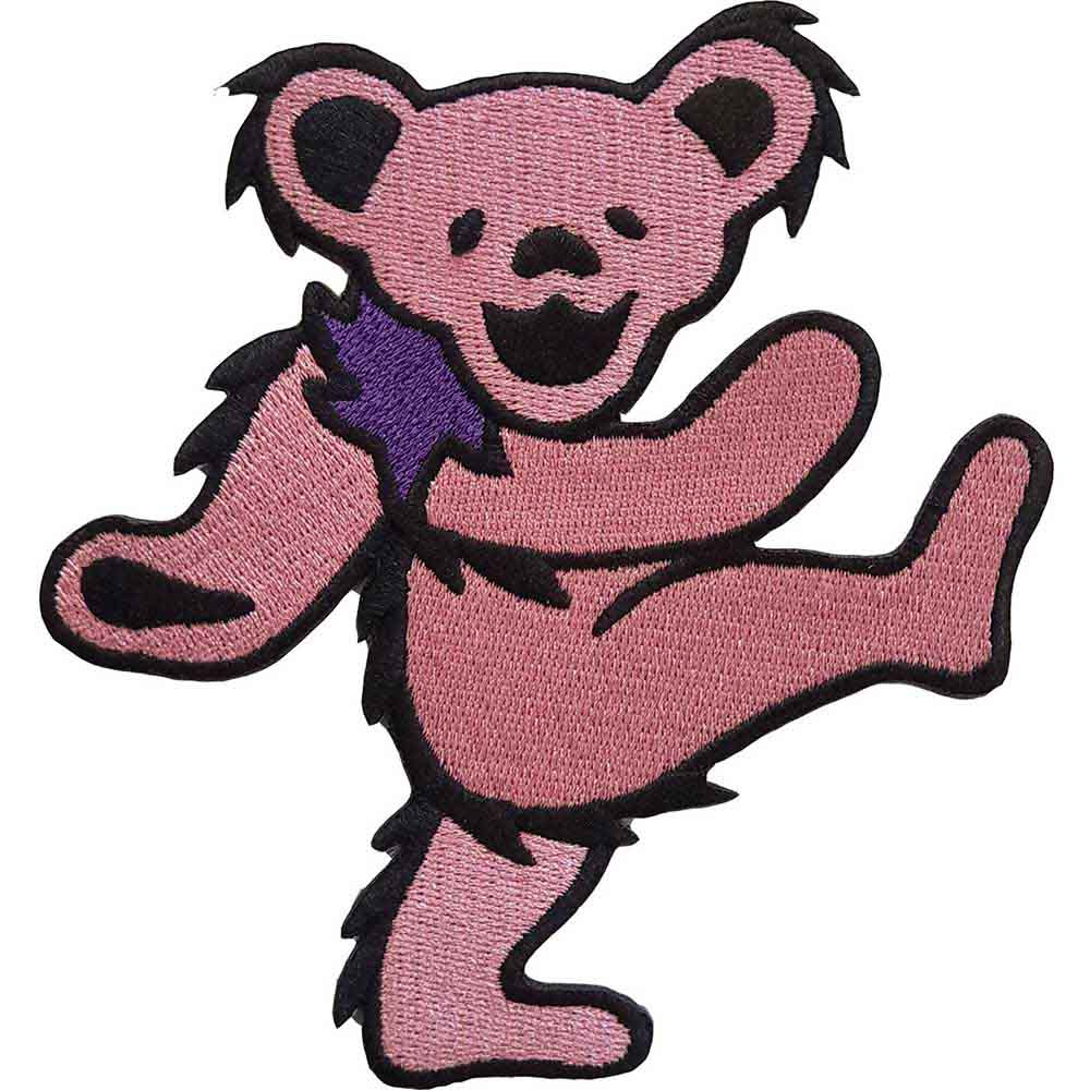 Grateful Dead Standard Patch Pink Dancing Bear (Iron-On)