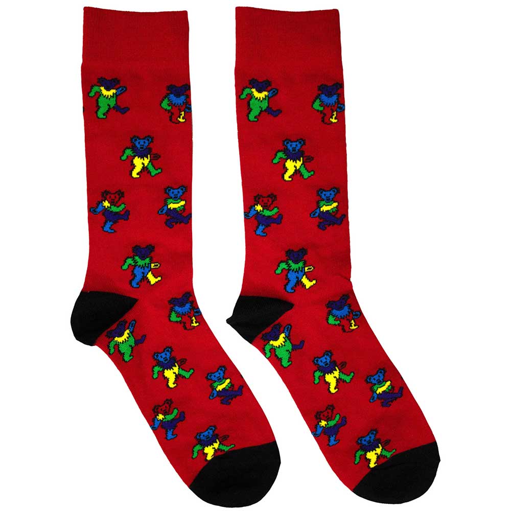 Grateful Dead Unisex Ankle Socks Dancing Bears Red (UK Size 6-11)