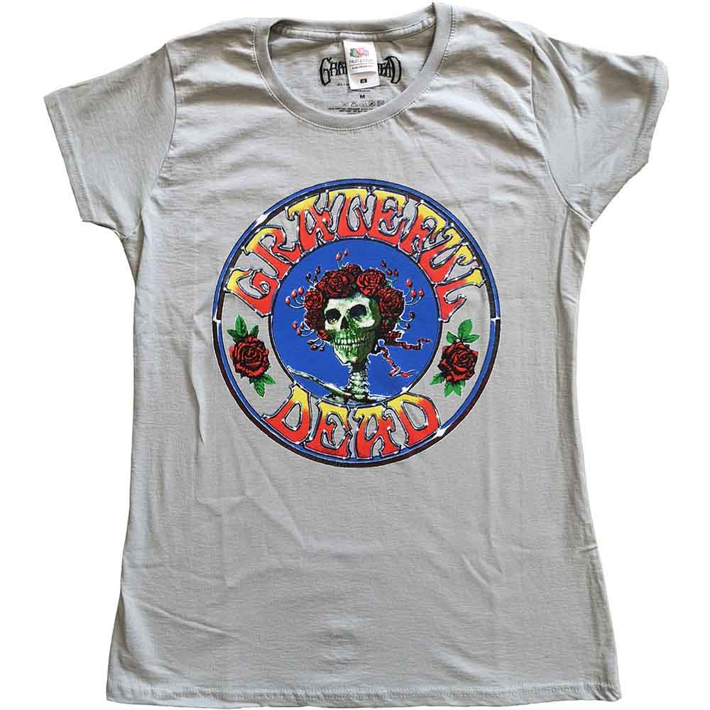 Grateful Dead Ladies T-Shirt Bertha Circle Vintage Wash Grey (XS)