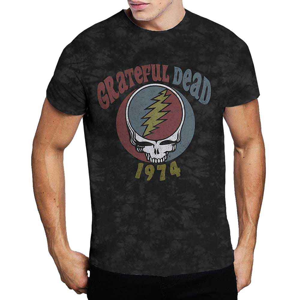 Grateful Dead Unisex T-Shirt 1974 (Dip-Dye) Grey (XXL)