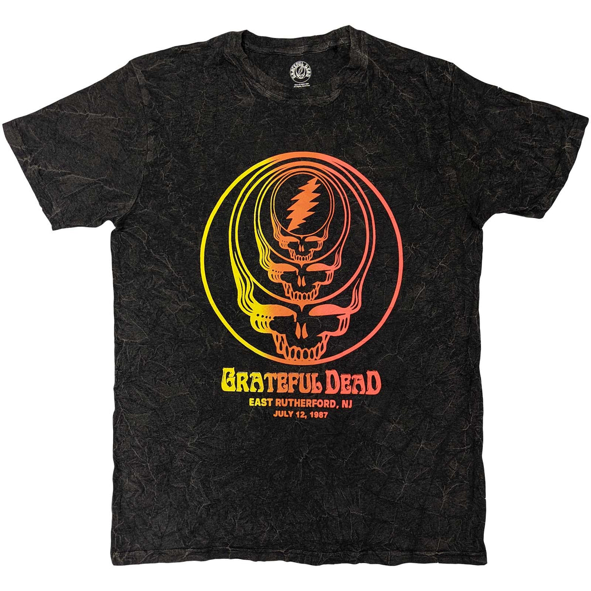 Grateful Dead Unisex T-Shirt Concentric Skulls (Wash Collection) Black (M)