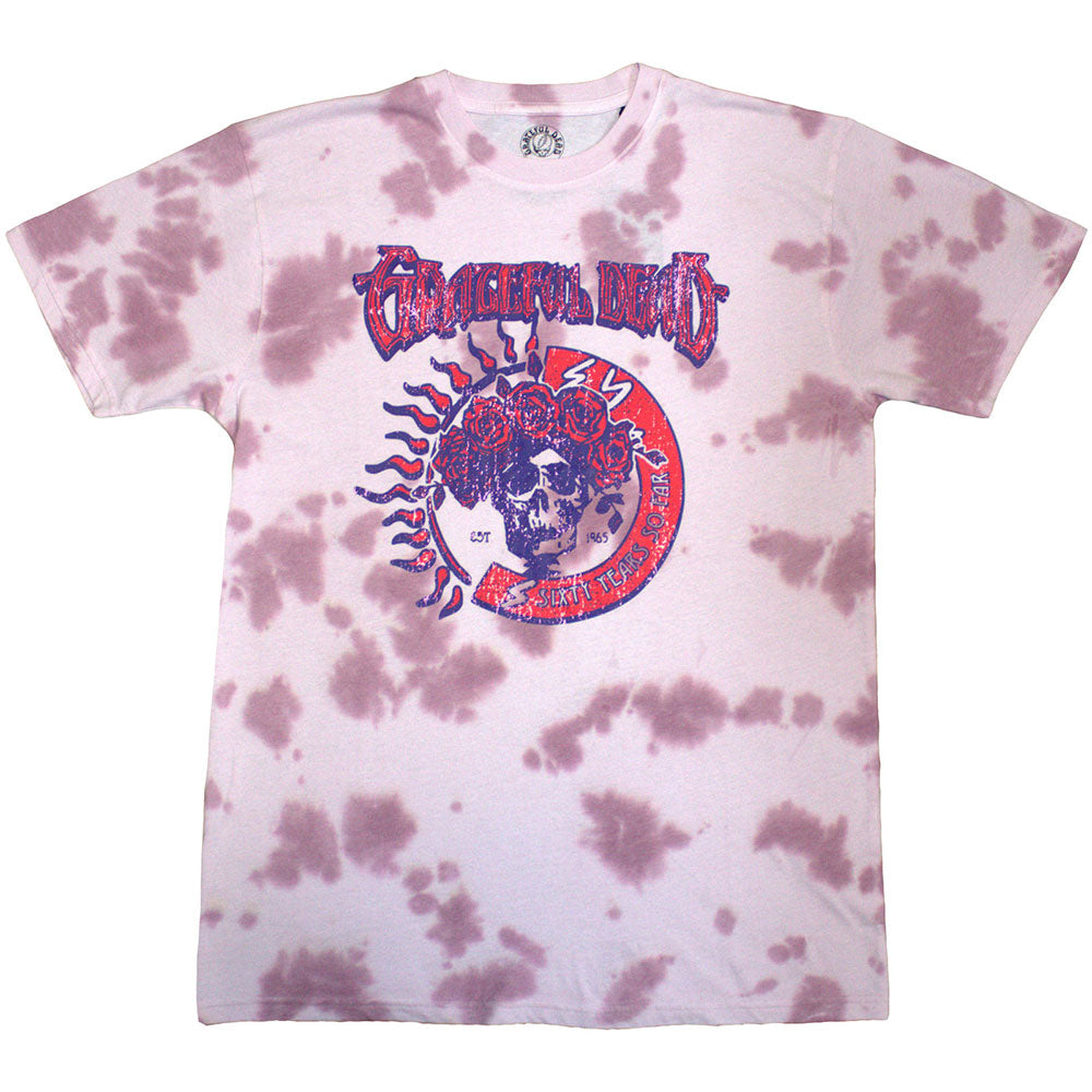 Grateful Dead Unisex T-Shirt 60 Years So Far (Wash Collection) Pink (XL)