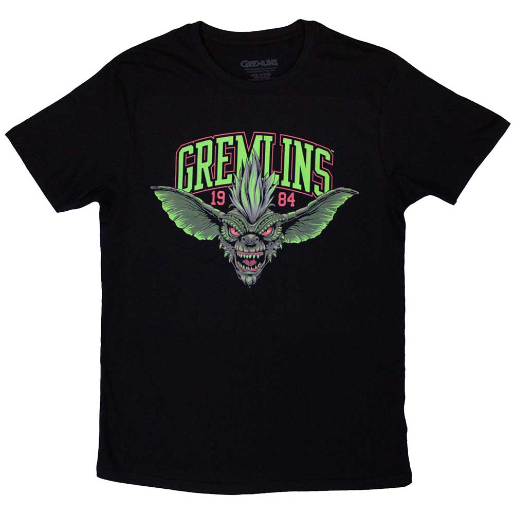 Gremlins Unisex T-Shirt Stripe 1984 Green Logo Black (M)