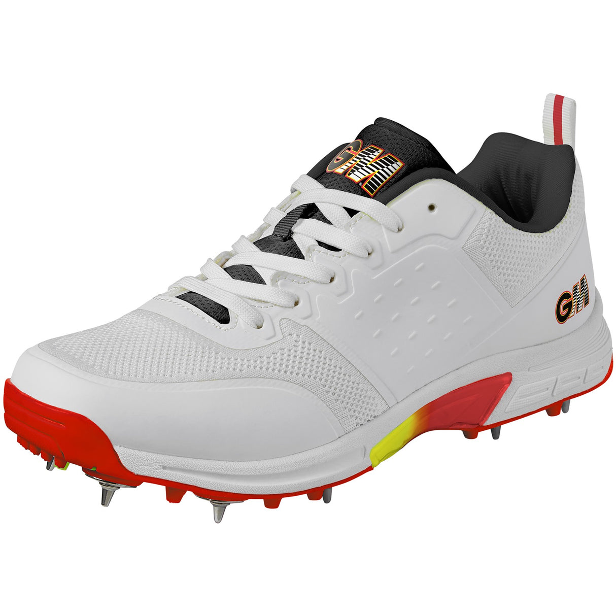 G&M Rival Spike Cricket Shoes White (Size 6)