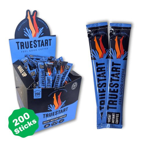 TrueStart Coffee Barista Grade Decaf Instant Coffee Sachets (Pack of 200)