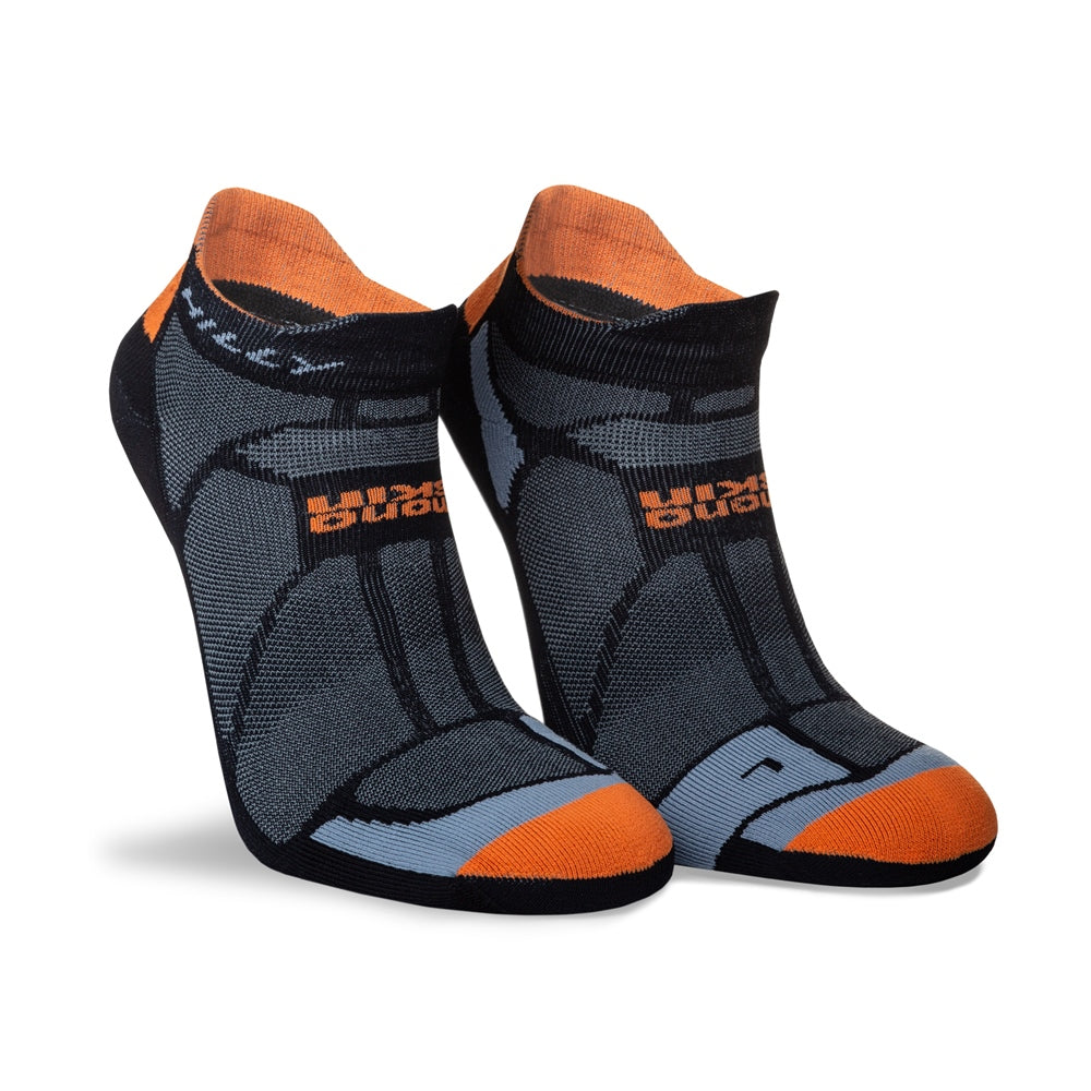 Hilly Marathon Fresh Socklet Socks Minimum Black/Orange (UK Size 12-13)