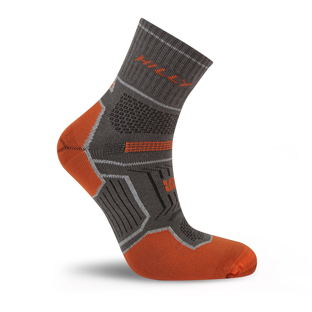 Hilly Twin Skin Anklet Socks Medium Dark Grey/Orange (UK Size 3-5.5)