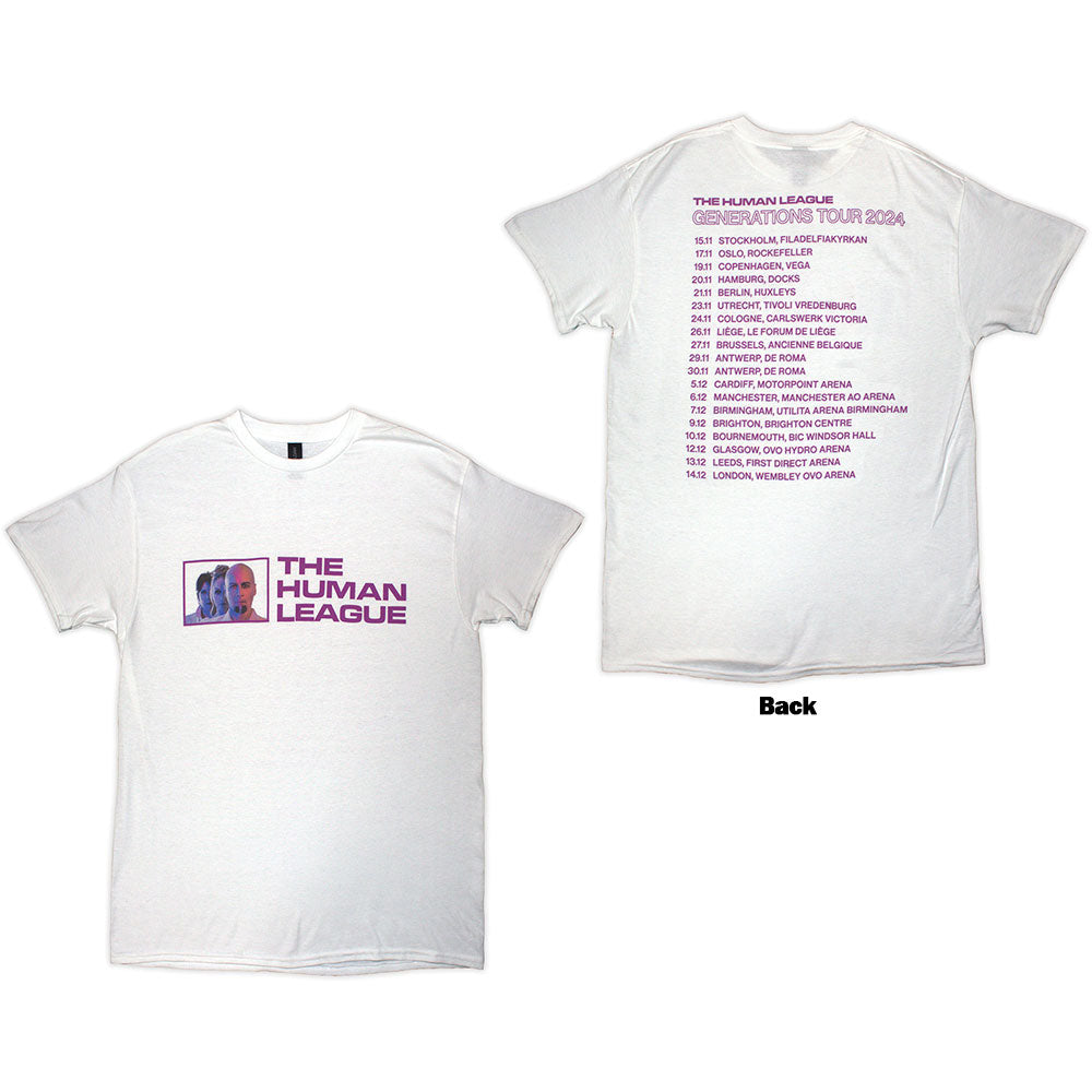 The Human League Unisex T-Shirt Generations Tour '24 Photo (Back) White (S)