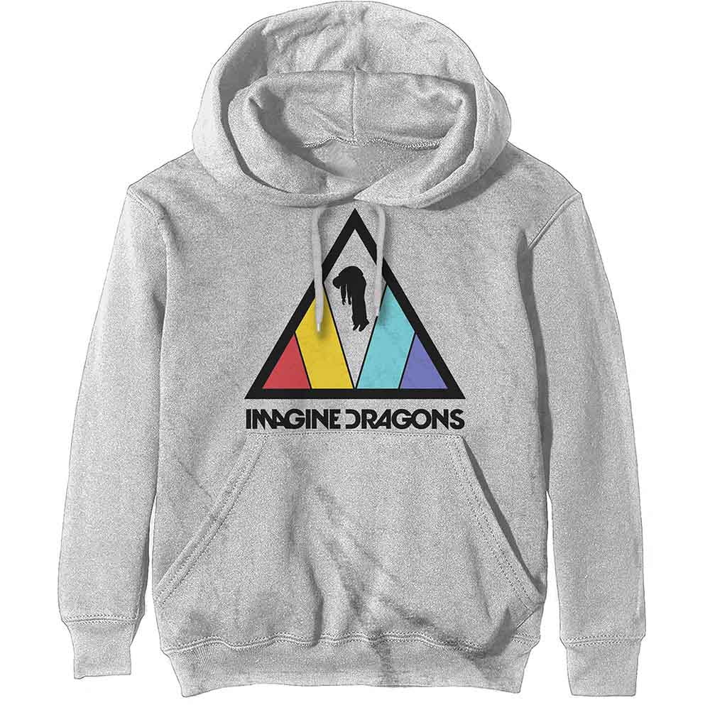 Imagine Dragons Unisex Pullover Hoodie Triangle Logo White (M)