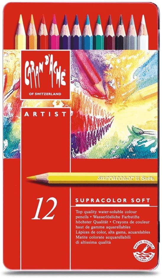 Caran D'Ache Supracolour Soft Aquarelle Pencils (Tin of 12)