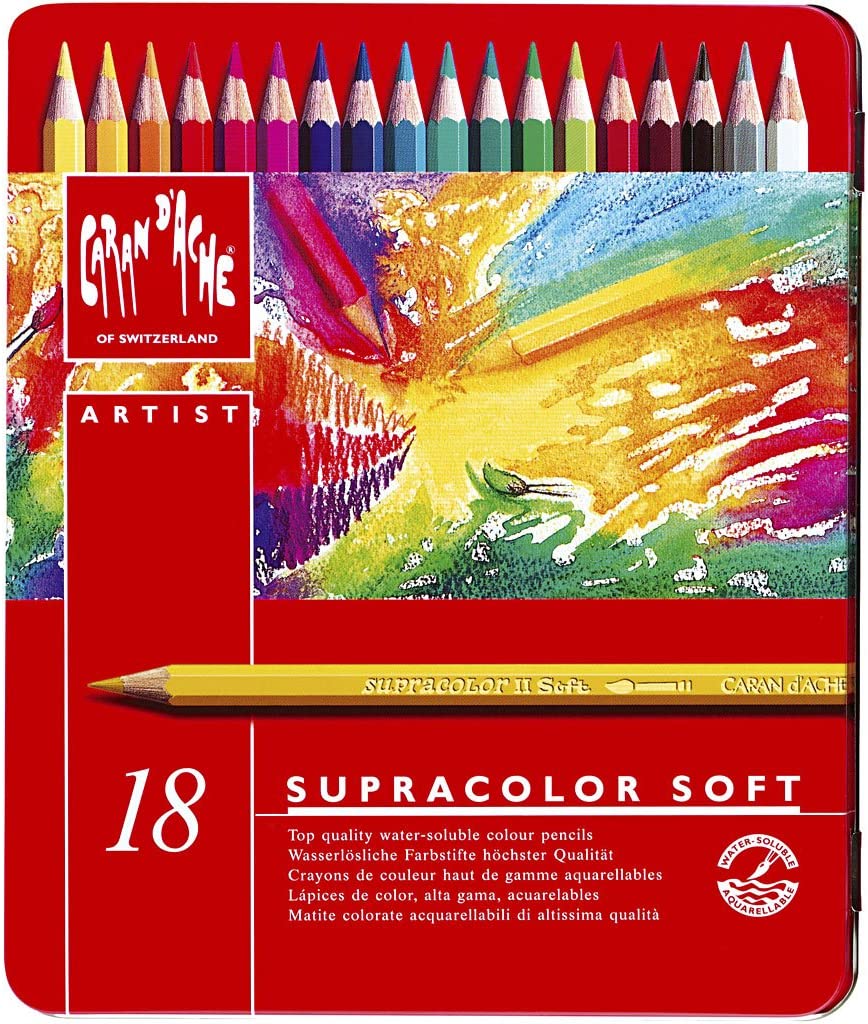 Caran D'Ache Supracolour Soft Aquarelle Pencils (Tin of 18)
