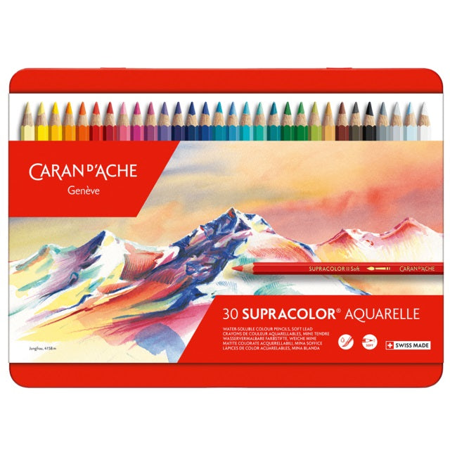 Caran D'Ache Supracolour Soft Aquarelle Pencils (Tin of 30)