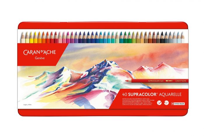 Caran D'Ache Supracolour Soft Aquarelle Pencils (Tin of 40)