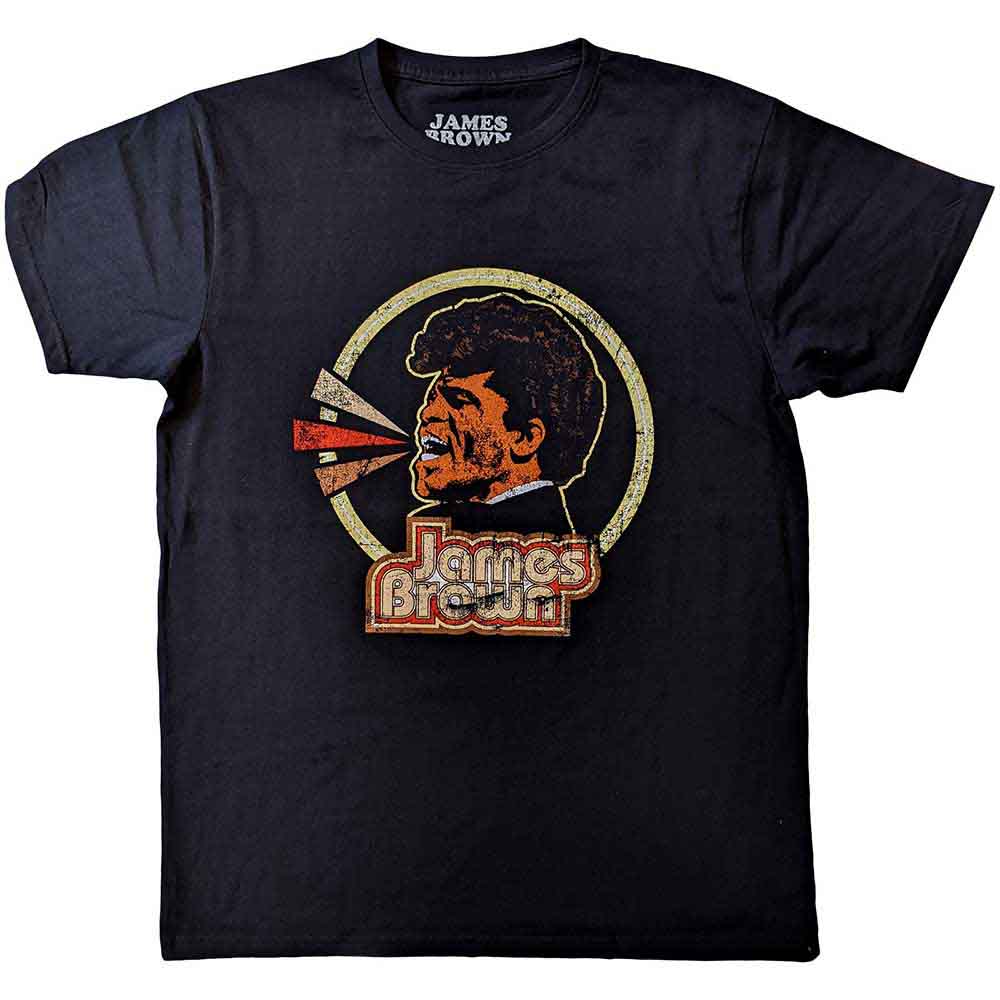 James Brown Unisex T-Shirt Circle & Logo Black (XXL)