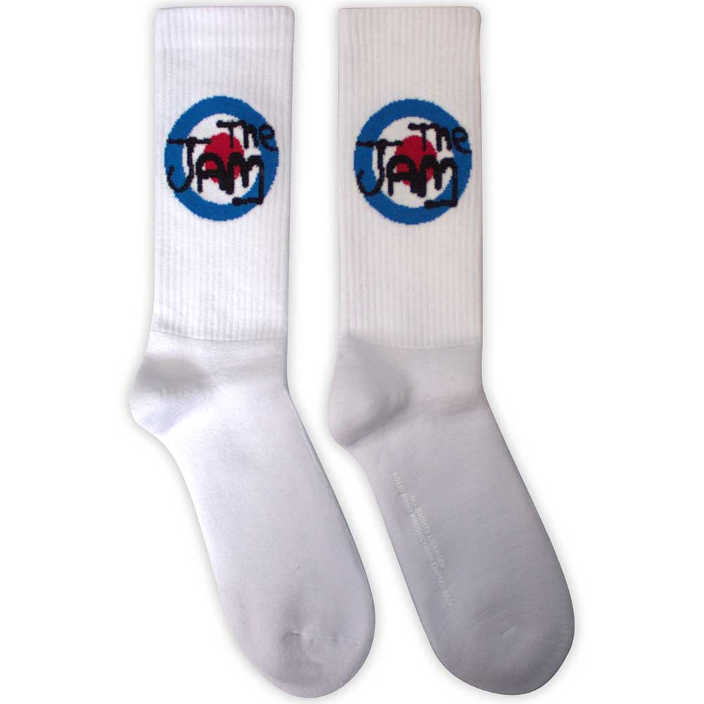 The Jam Unisex Terry Socks Target Logo White