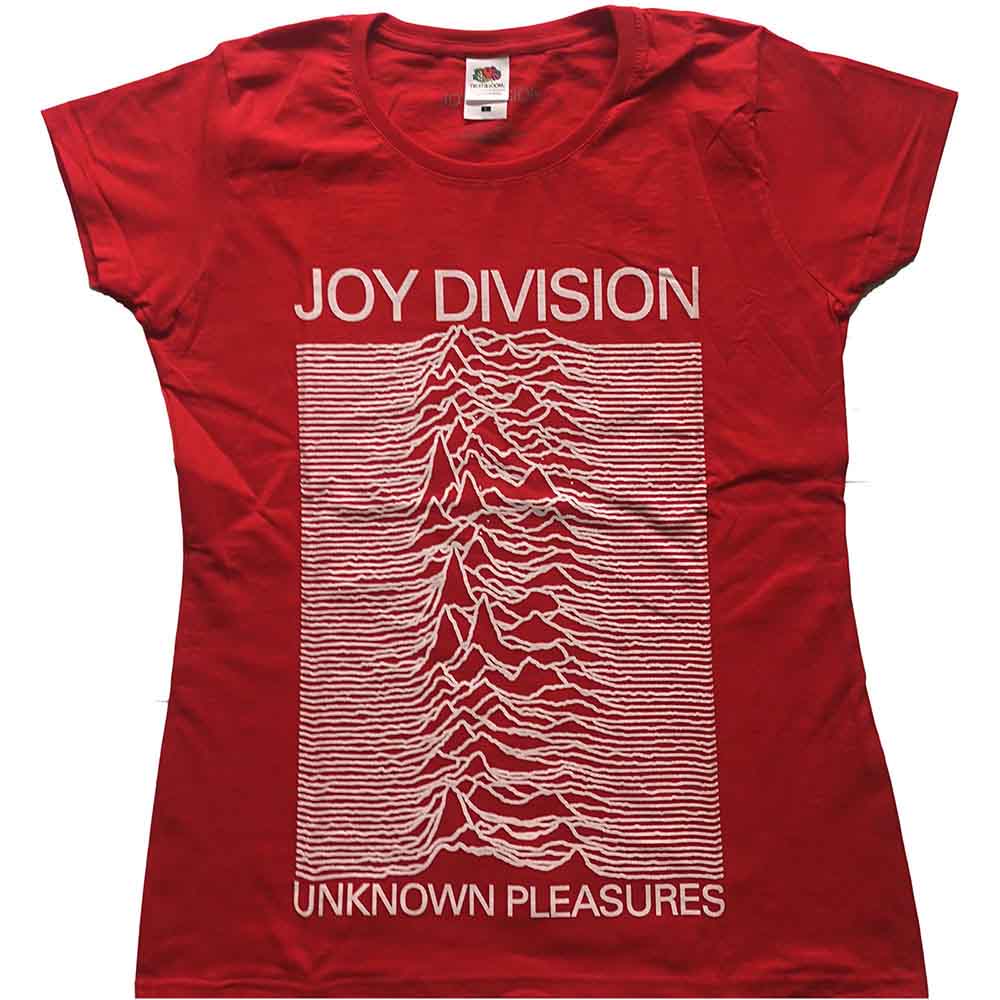 Joy Division Ladies T-Shirt Unknown Pleasures Red (XS)