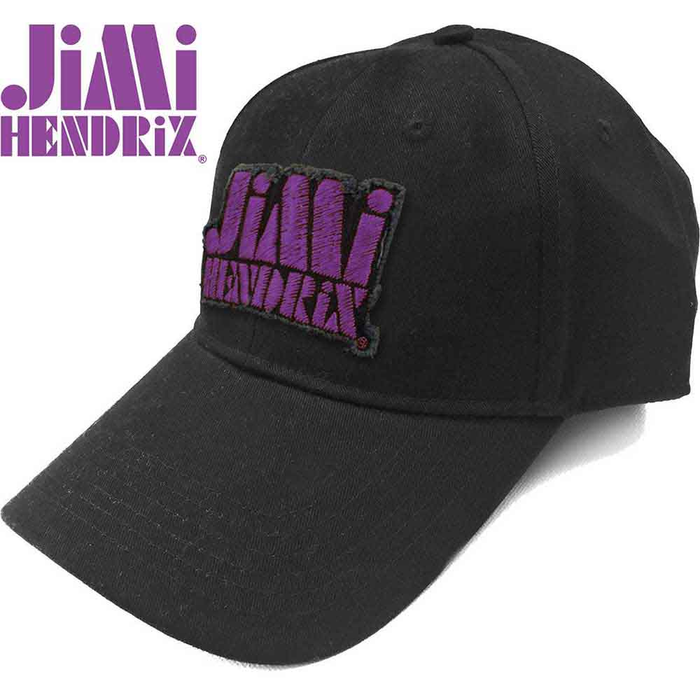 Jimi Hendrix Unisex Baseball Cap Purple Stencil Logo Black