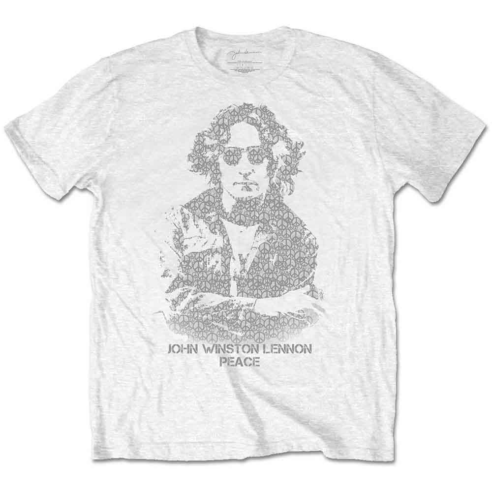 John Lennon Unisex T-Shirt Peace White (M)