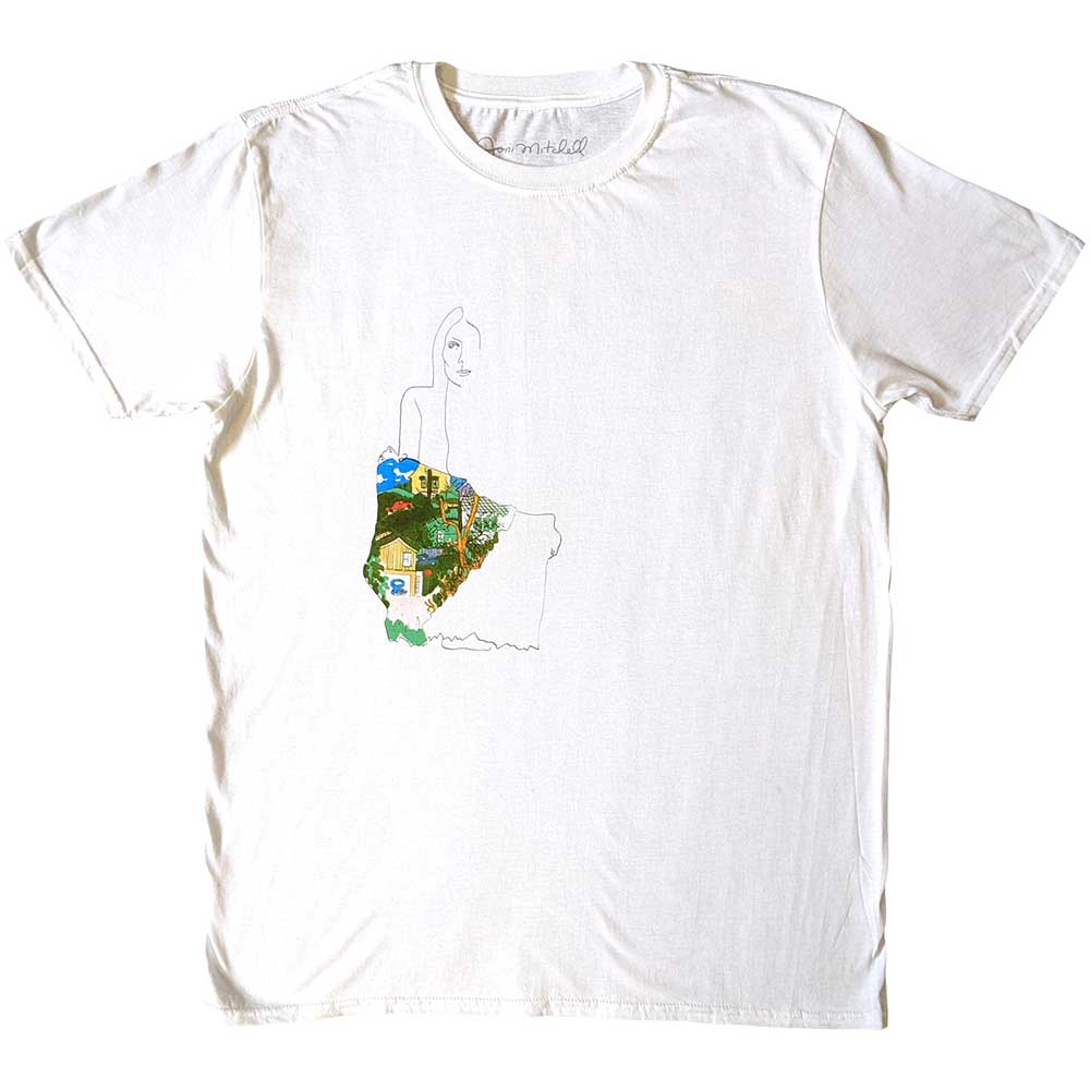 Joni Mitchell Unisex T-Shirt Ladies Album White (M)