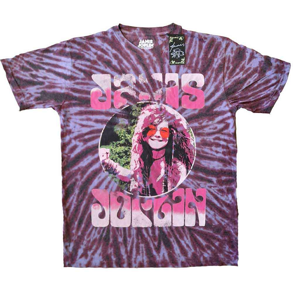 Janis Joplin Unisex T-Shirt Pink Shades (Dip-Dye) Purple (XL)