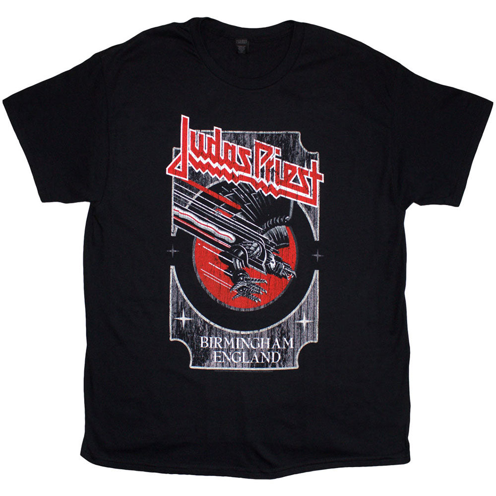 Judas Priest Men's T-Shirt Silver & Red Vengeance Black (S)