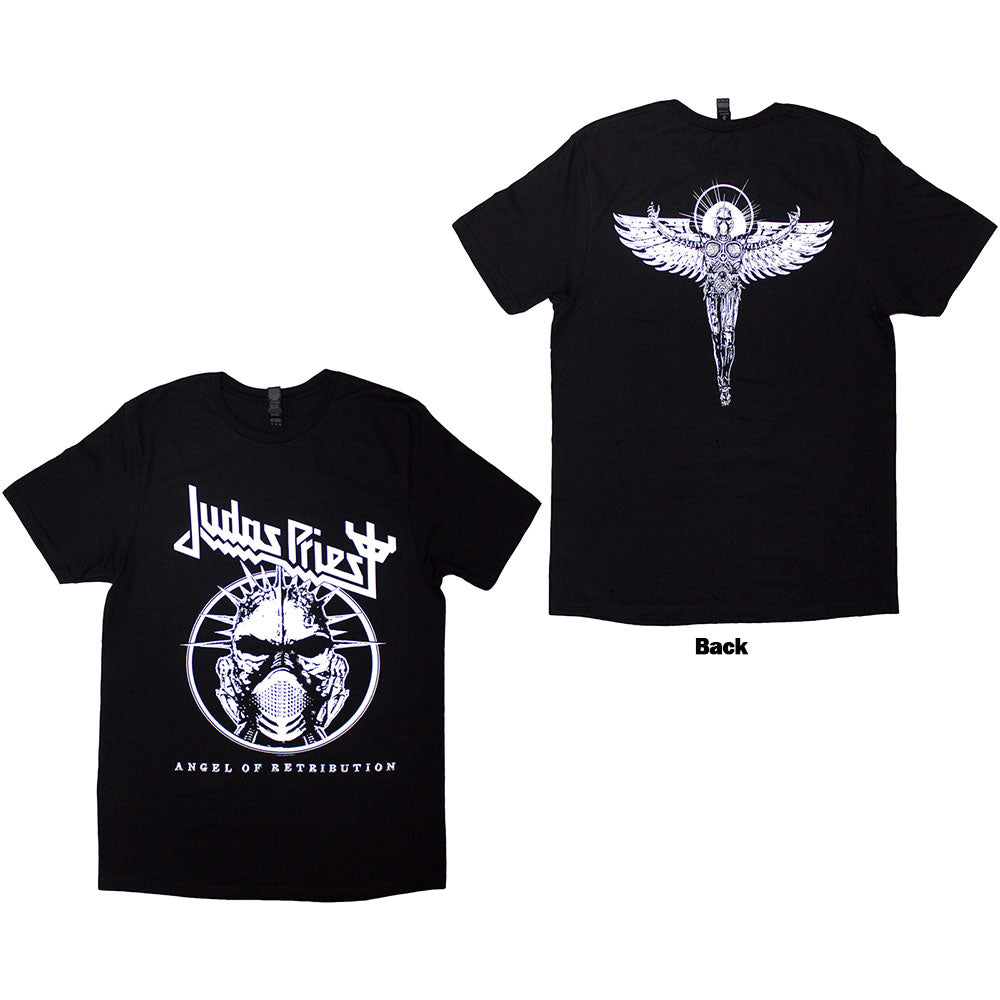 Judas Priest Unisex T-Shirt Angel Of Retribution Headshot (Back Print) Black (S)