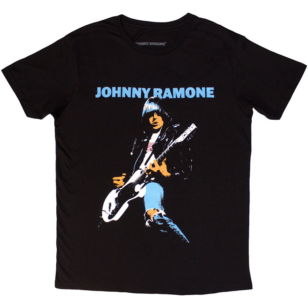 Johnny Ramone Unisex T-Shirt Ripped Denim Black (M)