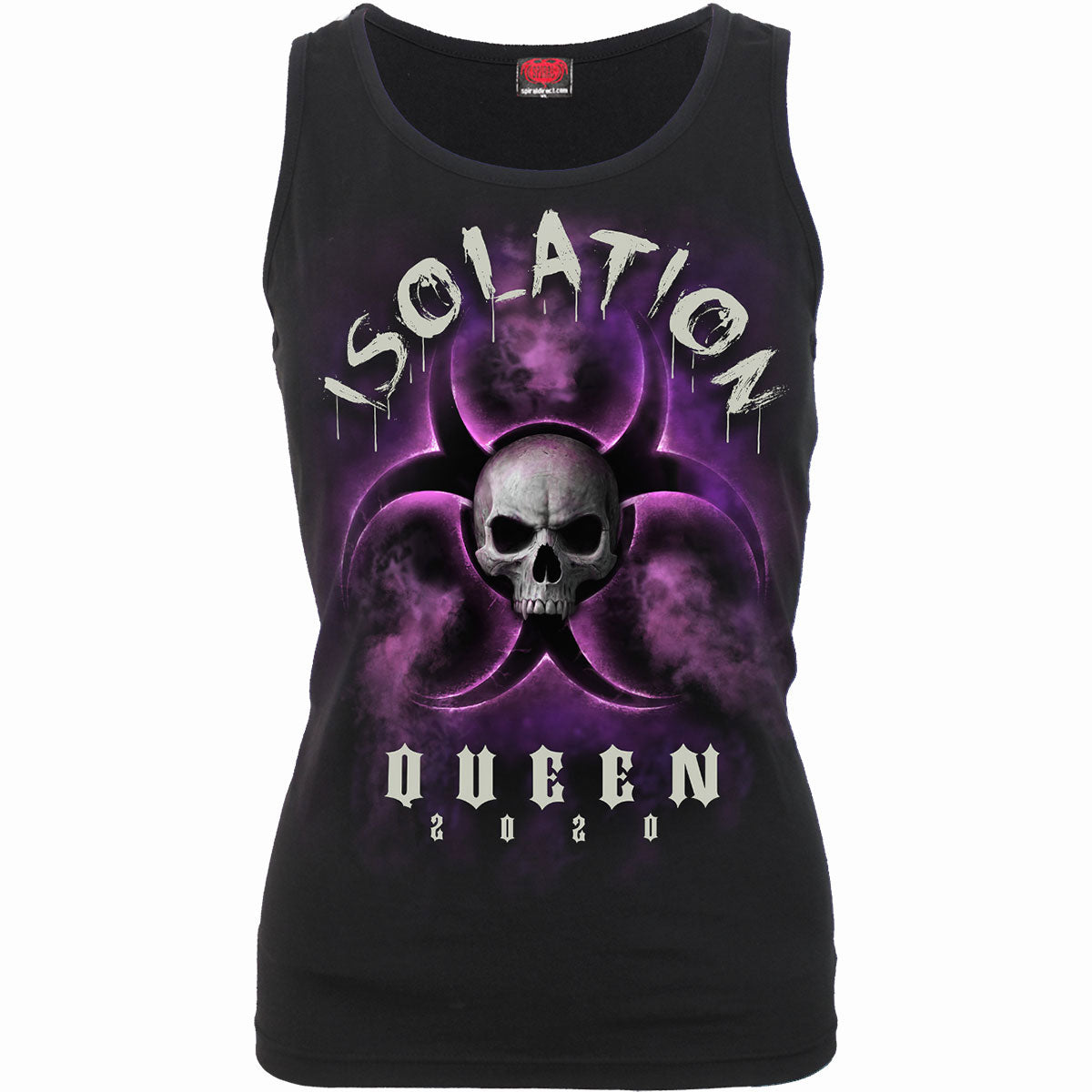 Spiral Ladies Razor Back Vest T-Shirt Isolation Queen Black (XL)