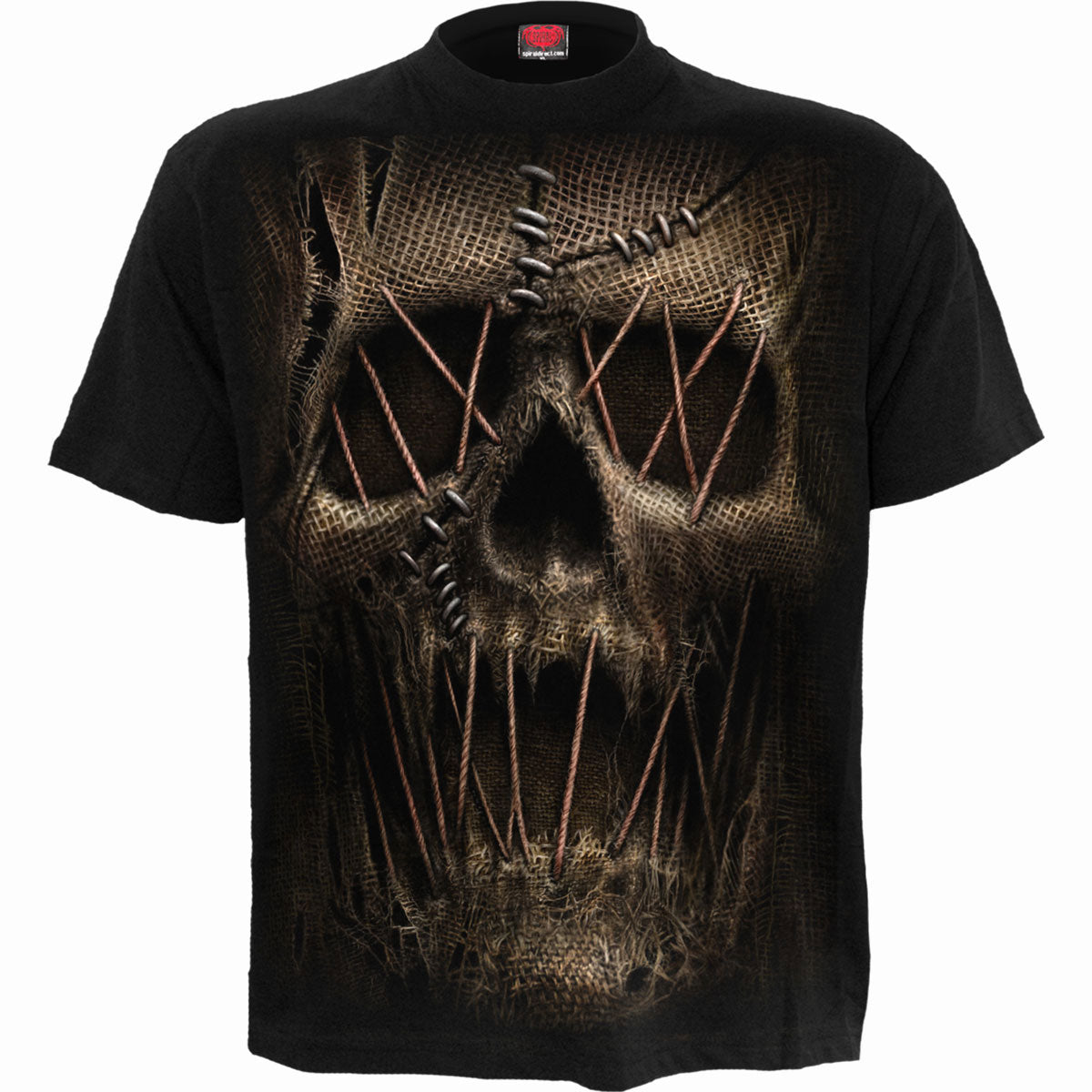 Spiral Unisex T-Shirt Thread Scare (Back Print) Black (XXL)