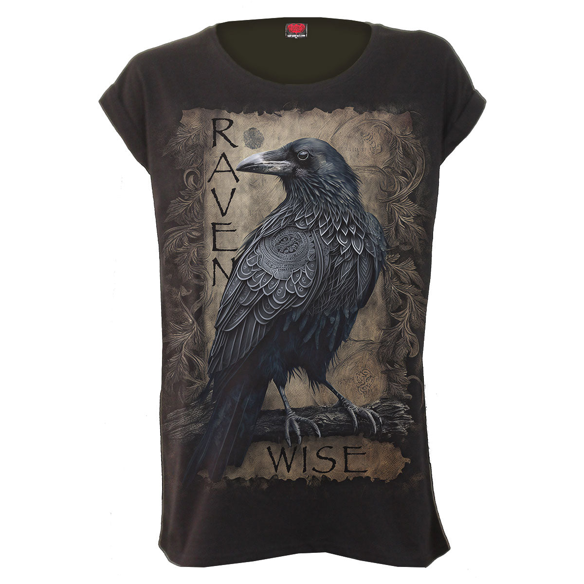 Spiral Ladies Loose Fit T-Shirt Raven Wise Black (S)