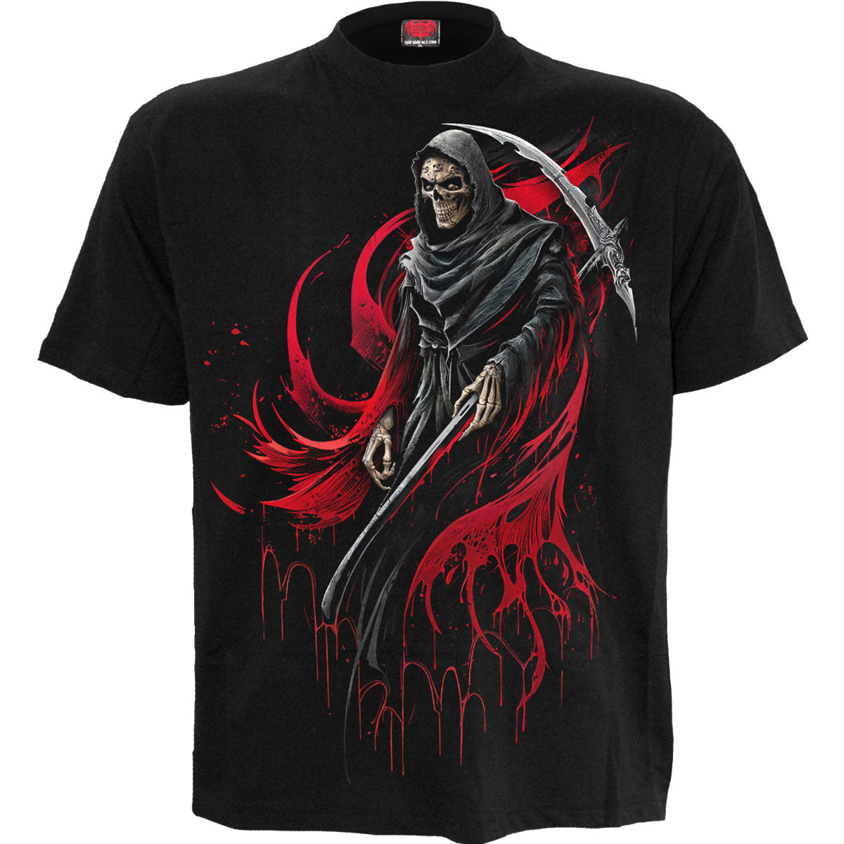 Spiral Unisex T-Shirt Screaming Death (Back Print) Black (XXXXL)