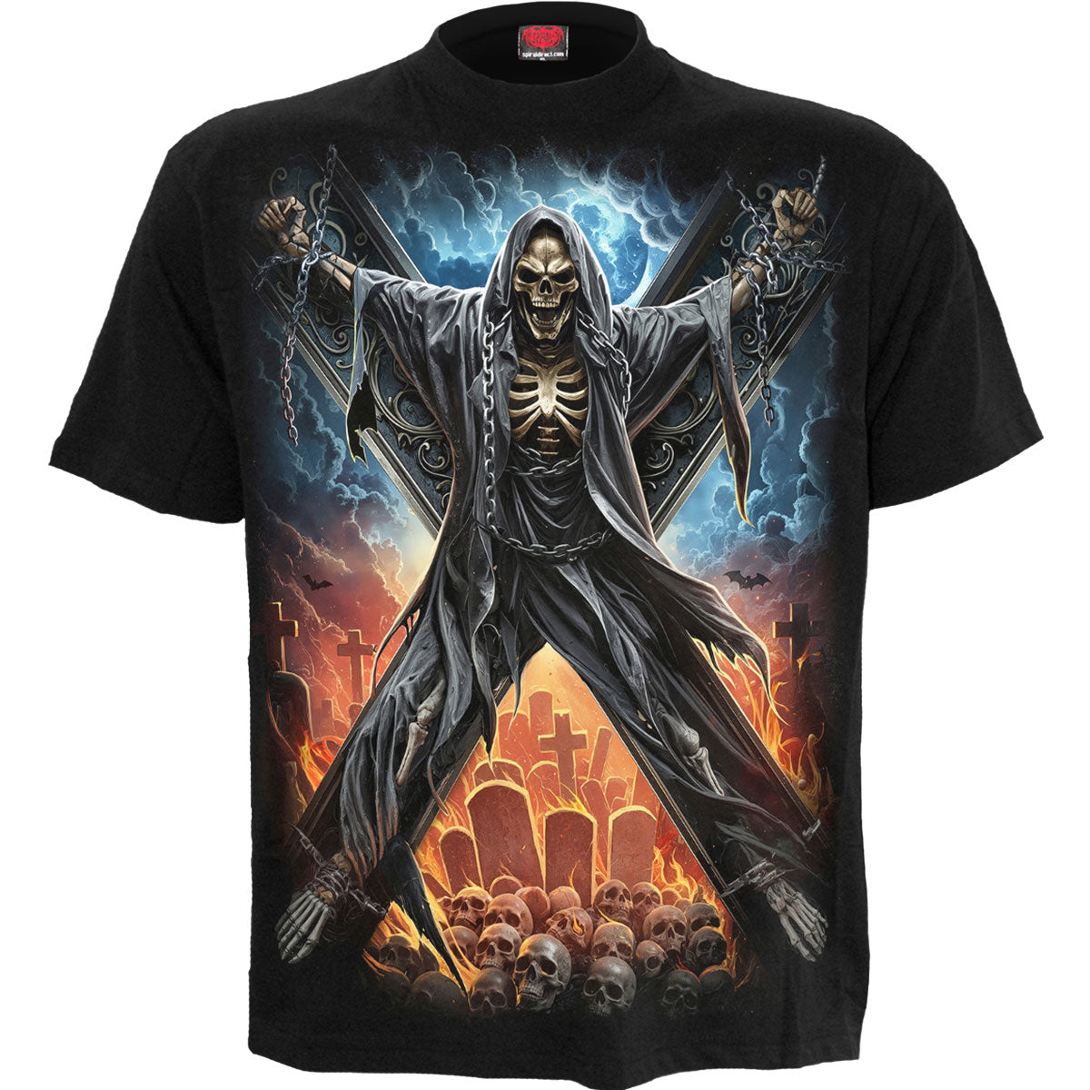 Spiral Unisex T-Shirt Crossed Over Black (S)