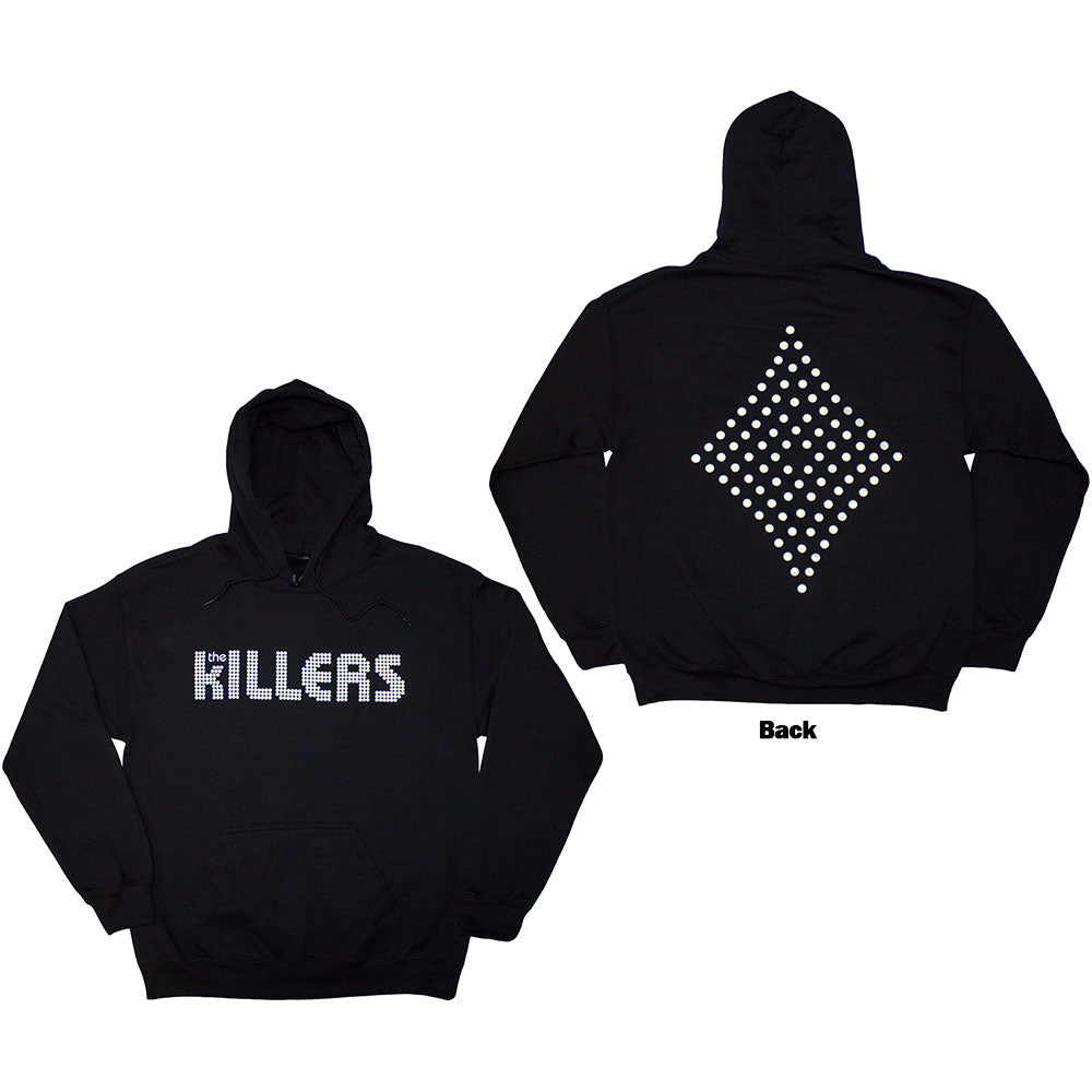 The Killers Unisex Pullover Hoodie Tour '24 Dots Logo Diamond (Back) Black (XL)