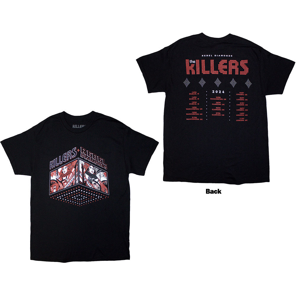 The Killers Unisex T-Shirt Tour '24 Rebel Diamonds (Back) Black (M)