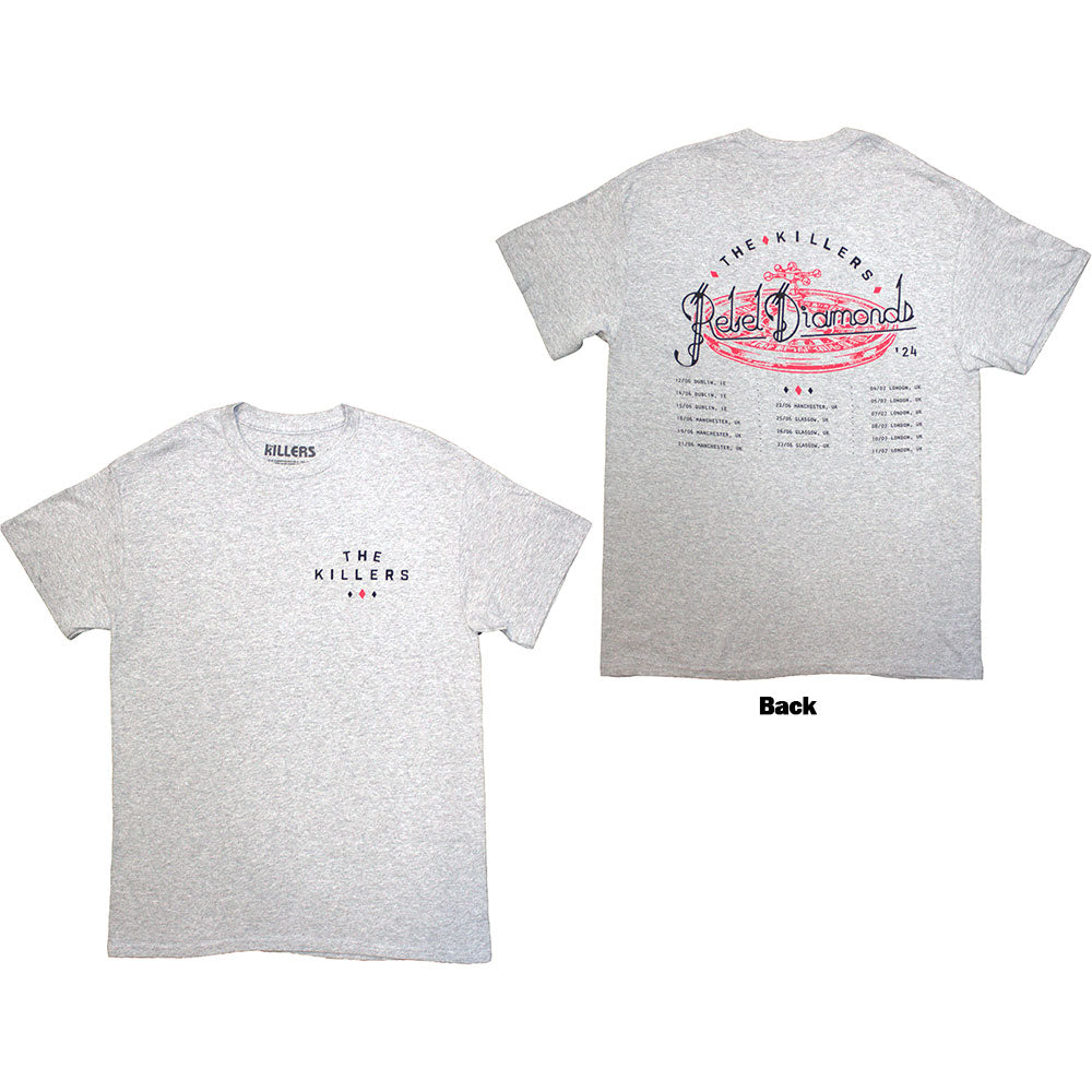 The Killers Unisex T-Shirt Tour '24 Roulette Wheel (Back) Grey (XXL)