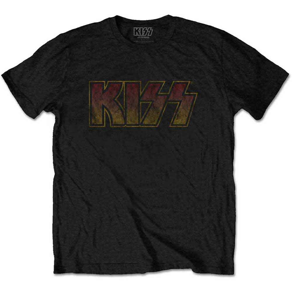 KISS Men's T-Shirt Vintage Classic Logo Black (M)