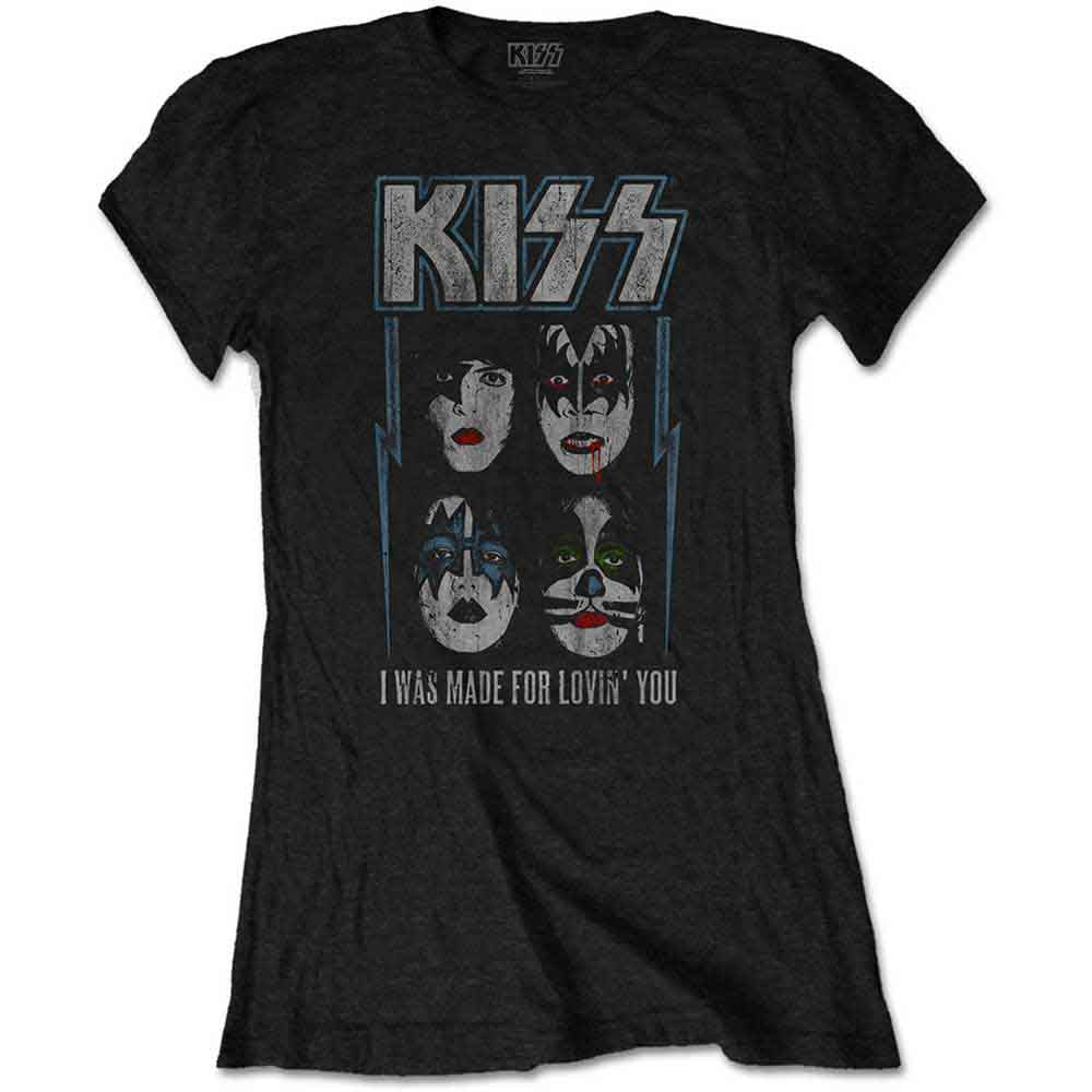 KISS Ladies T-Shirt Made For Lovin' You Black (L)